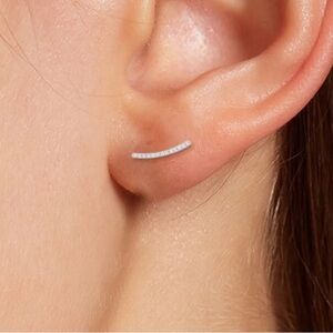 Savvy Cie Silver Curve Earrings
